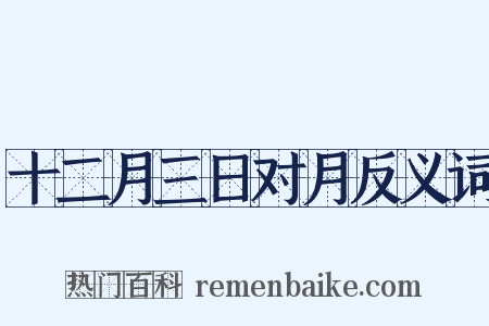 十二月三日对月反义词是什么意思的图片